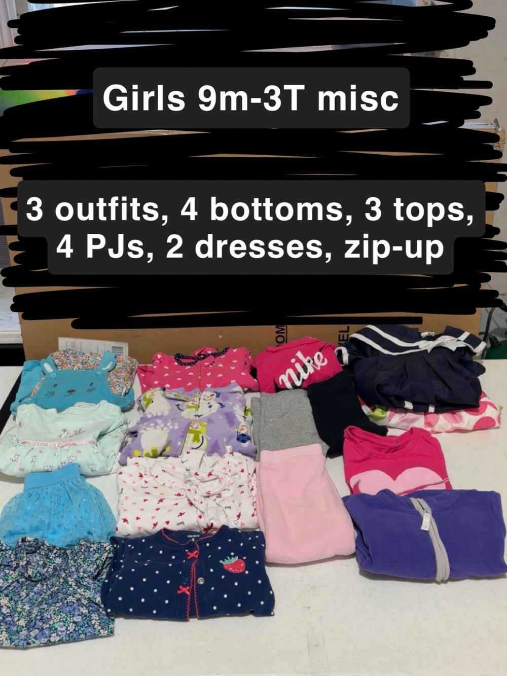 Girls Mixed Tops and Sleepwear in Pink, Purple, Blue, White